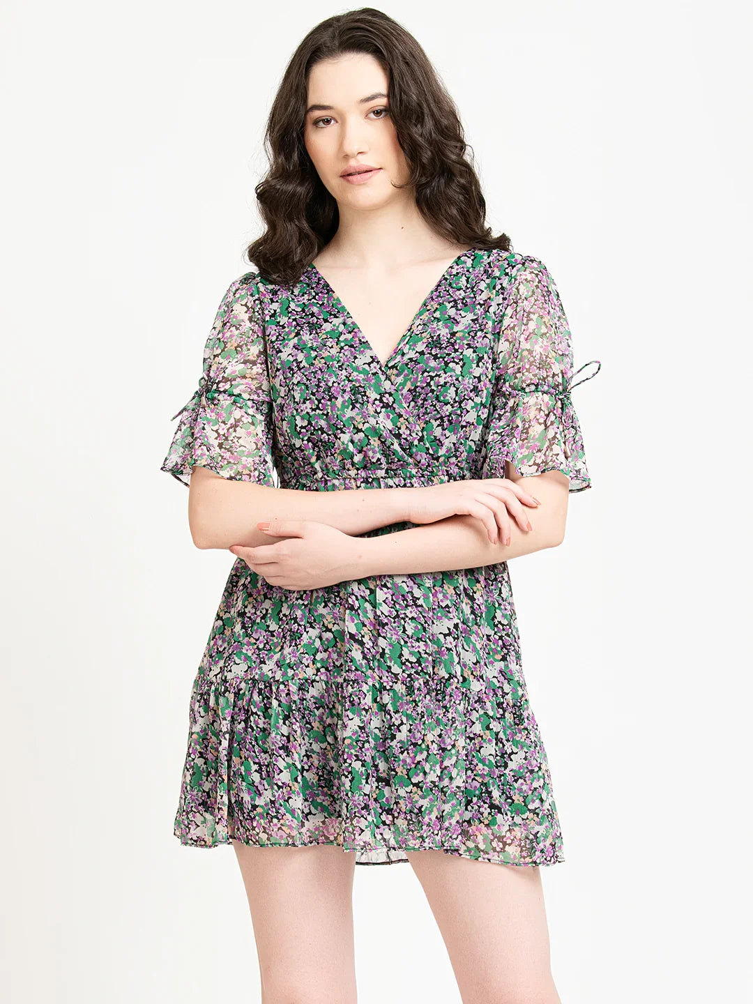 sachin and babi light blue dress Women's Pink/floral Asymmetric Chiffon Dress main image 0