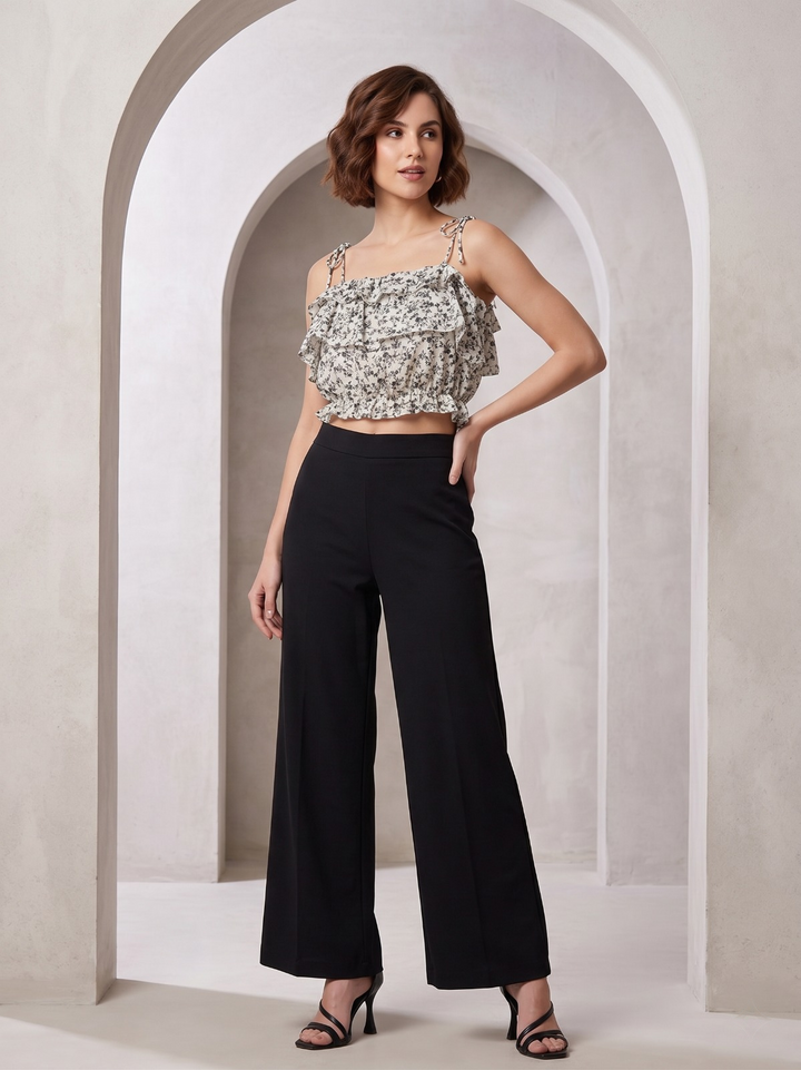 Ditsy Floral Frill Crop Top