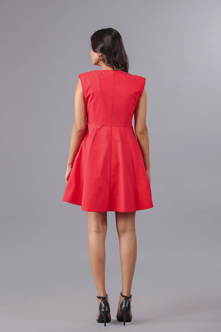 Coral red mini Dress