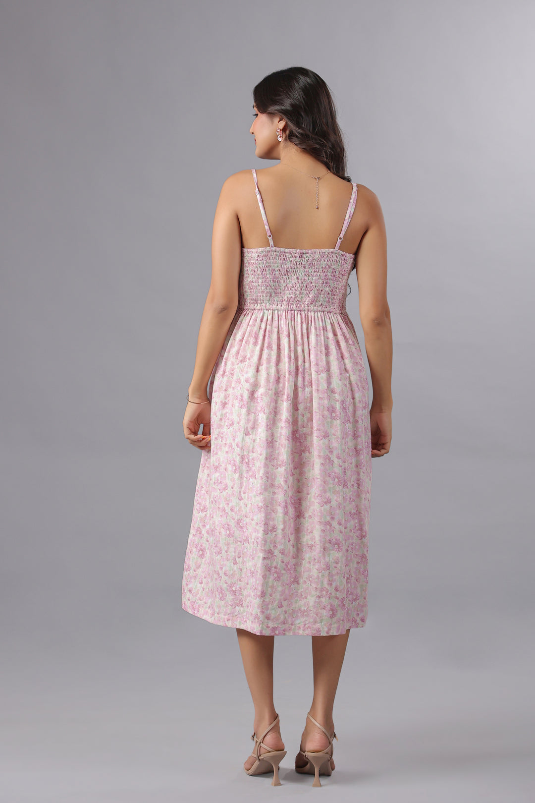 Strappy Fit & Flare Dress In Floral Print