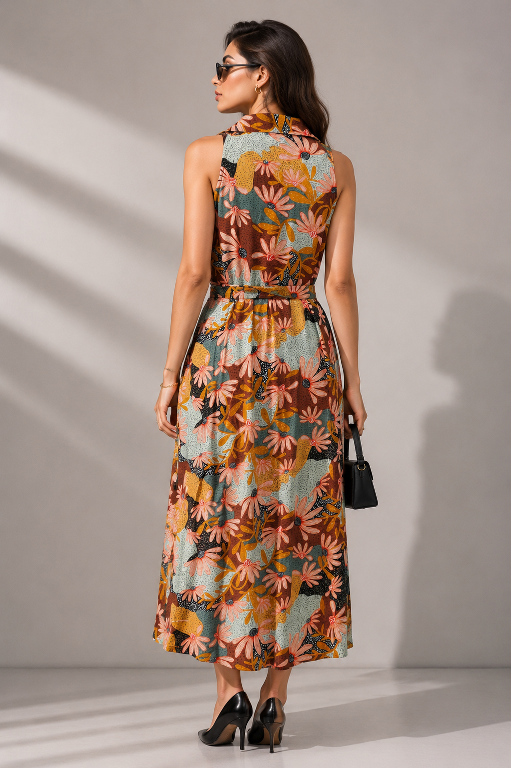 Floral Print Relaxed Shirt Dress