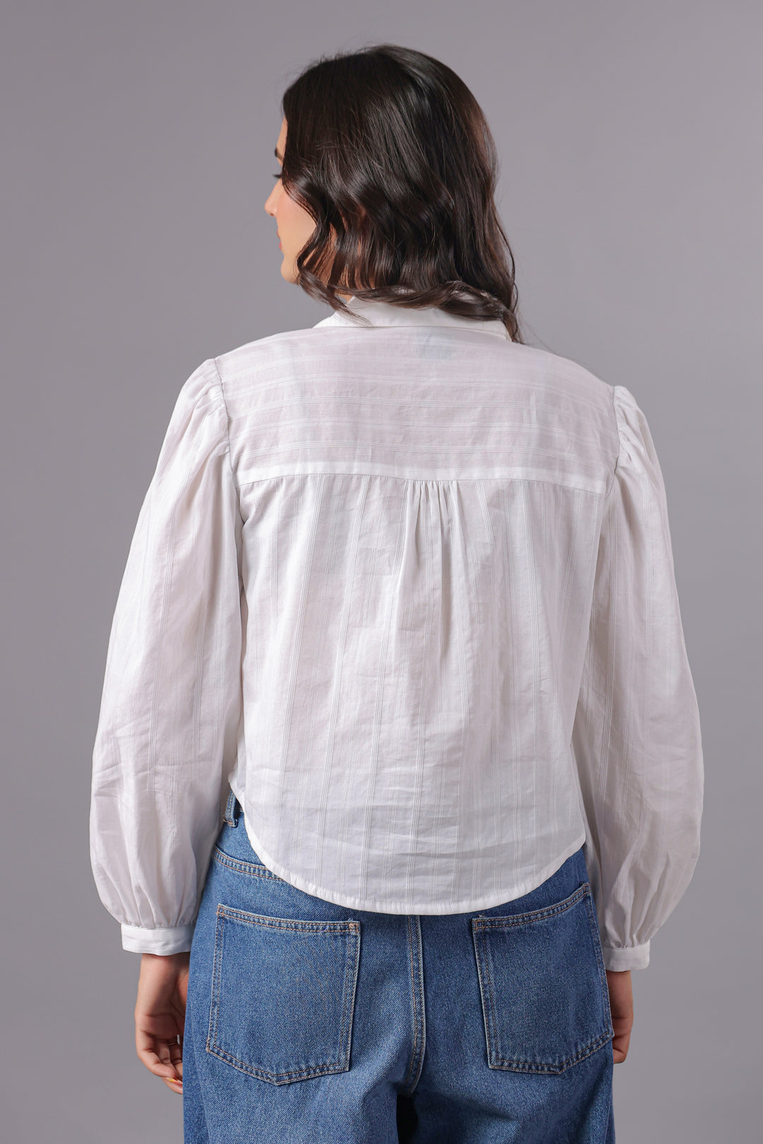 White Cotton Dobby Shirt