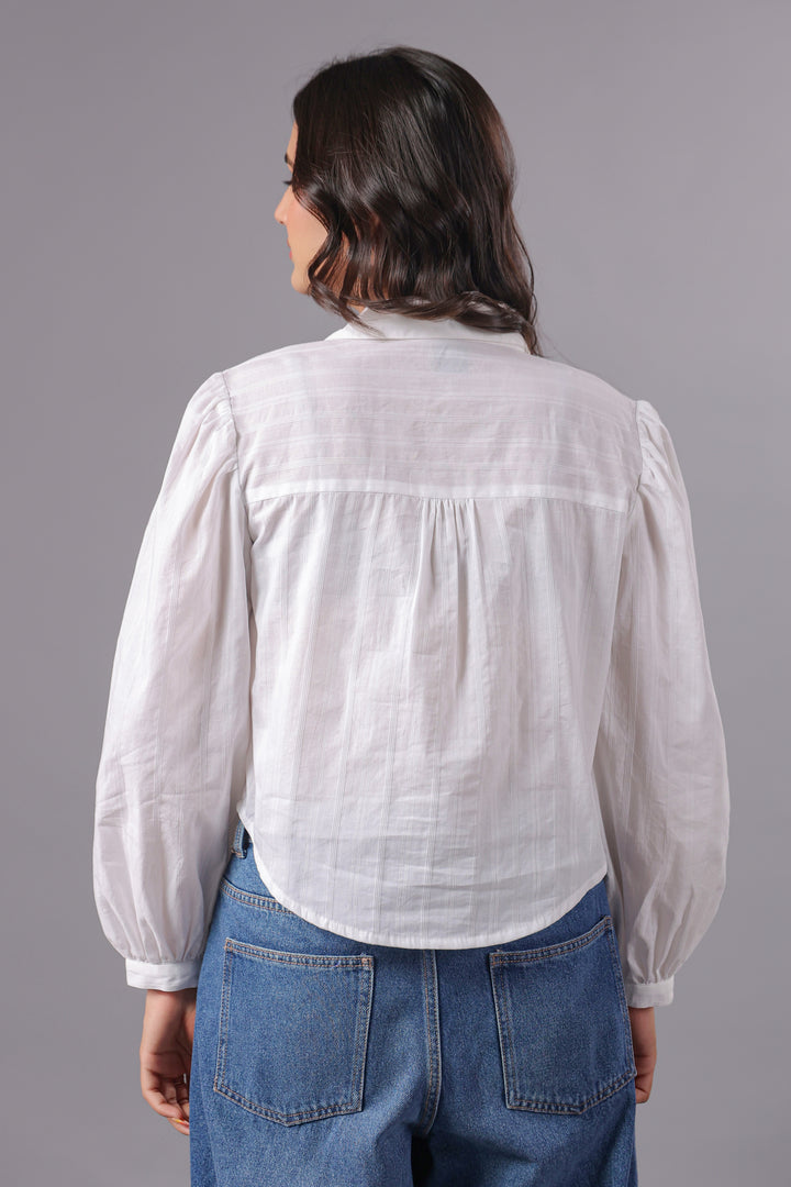 White Cotton Dobby Shirt
