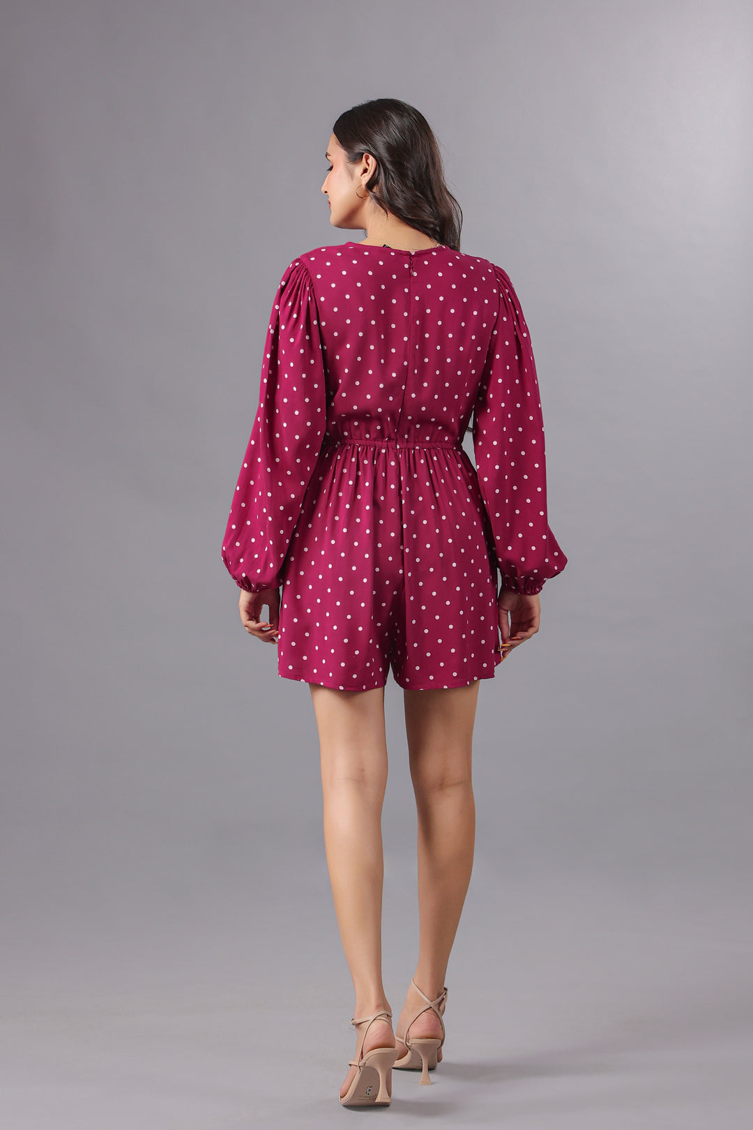 Plum Polka Dot Playsuit