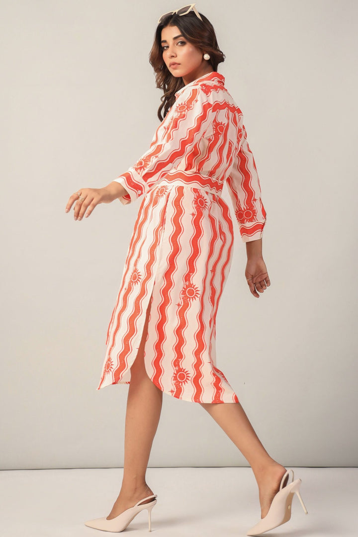 Sunset Sorbet Shirt Dress