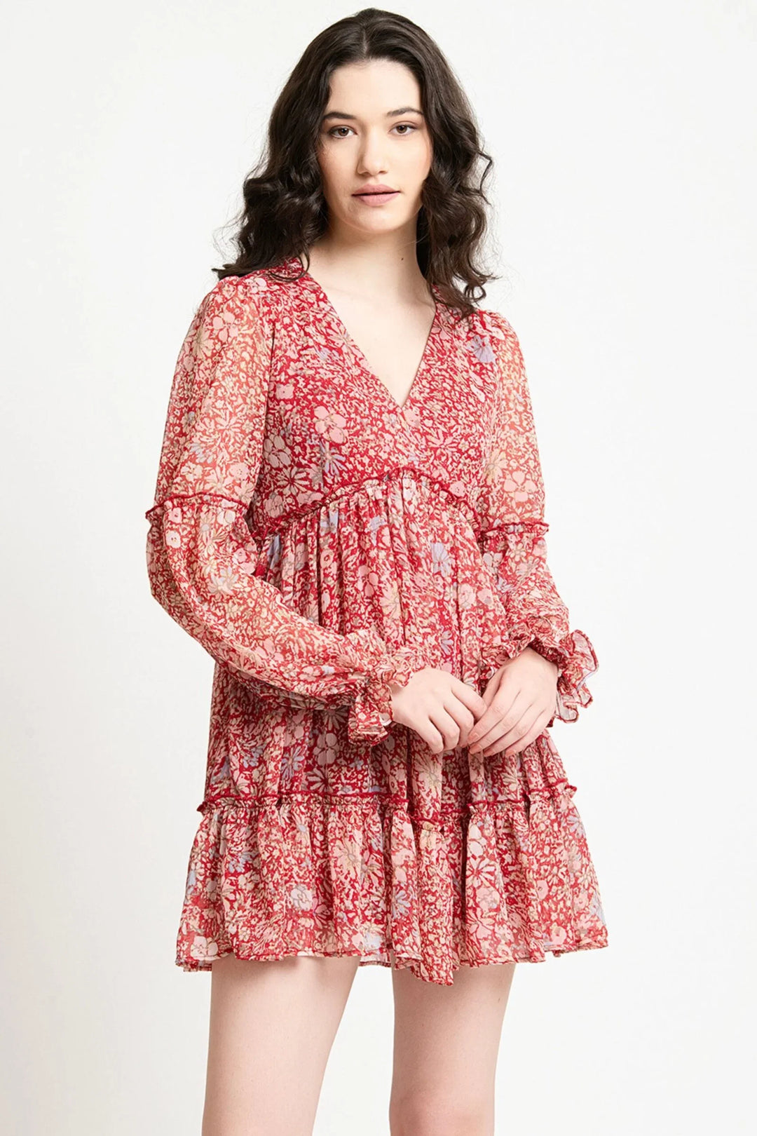 Red Chiffon Floral Skater Mini Dress Flowy & Elegant Style June 9 Clothing Red Chiffon Floral Skater Mini Dress Flowy & Elegant Style June 9 Clothing