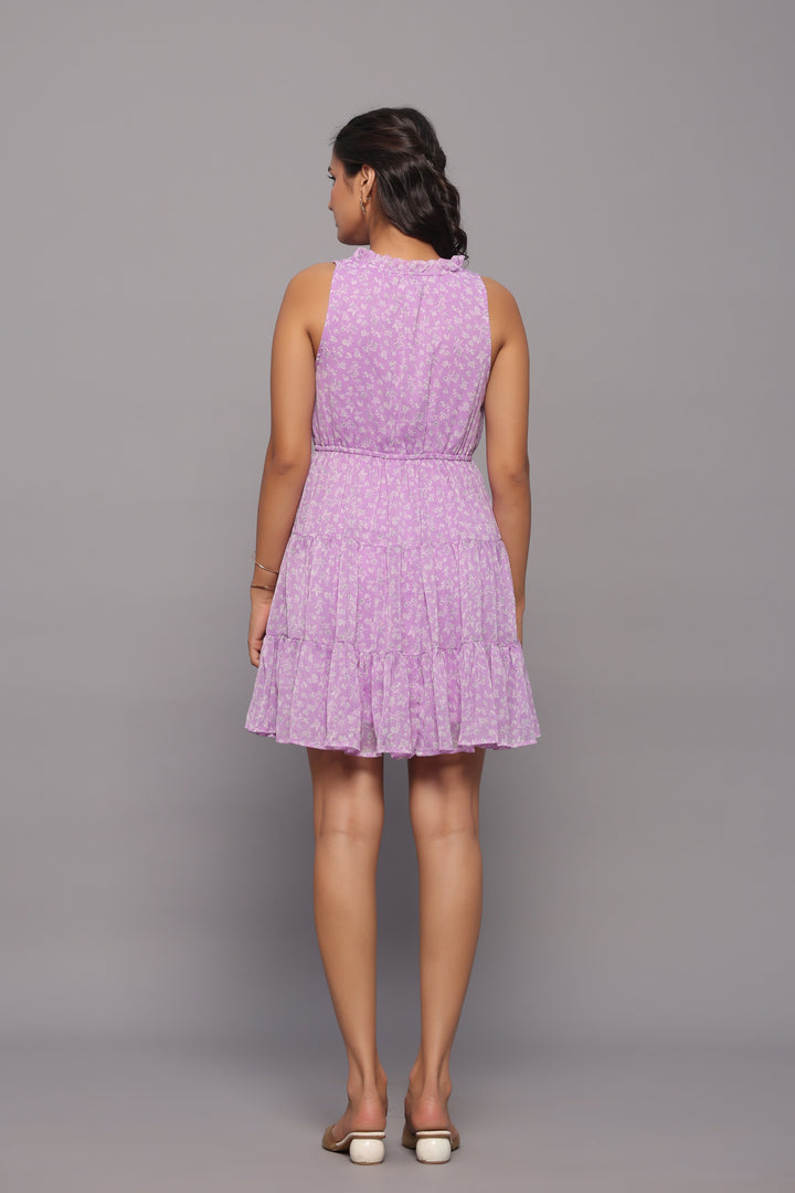 Lavender Floral Mini Dress