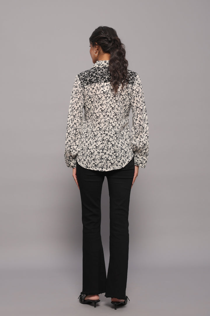 Monochrome Georgette Print Shirt