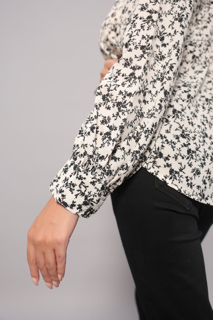Monochrome Georgette Print Shirt