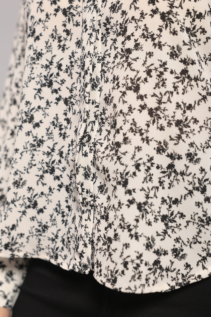 Monochrome Georgette Print Shirt