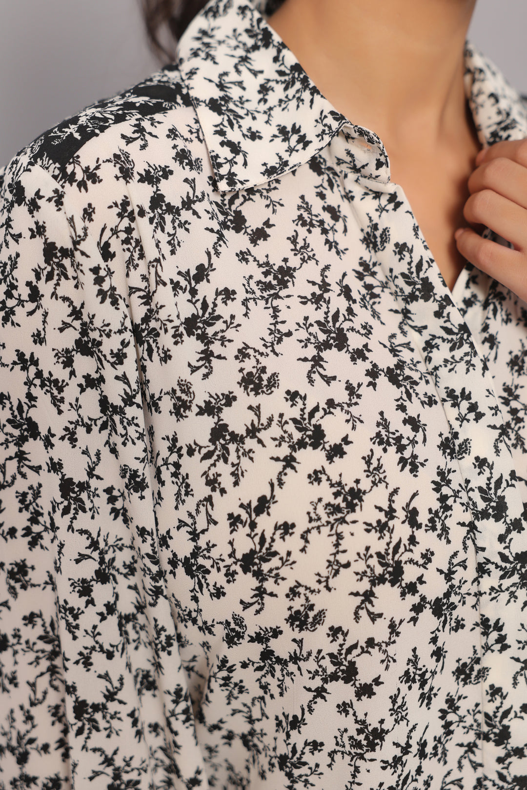 Monochrome Georgette Print Shirt