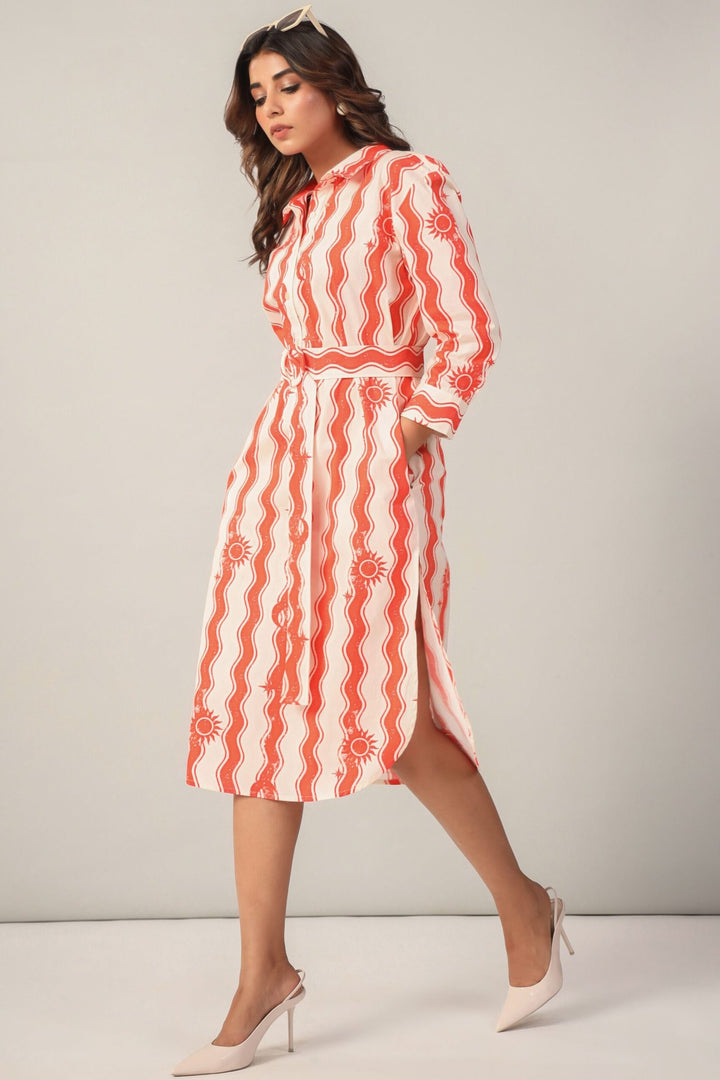 Sunset Sorbet Shirt Dress