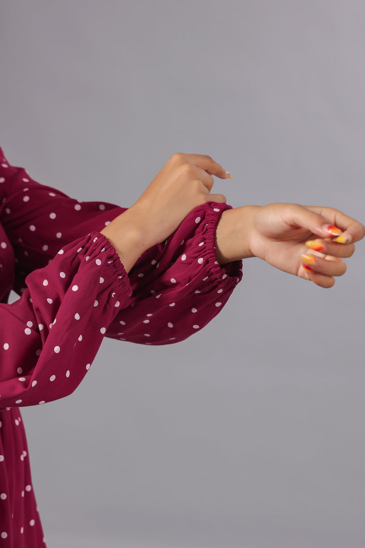 Plum Polka Dot Playsuit