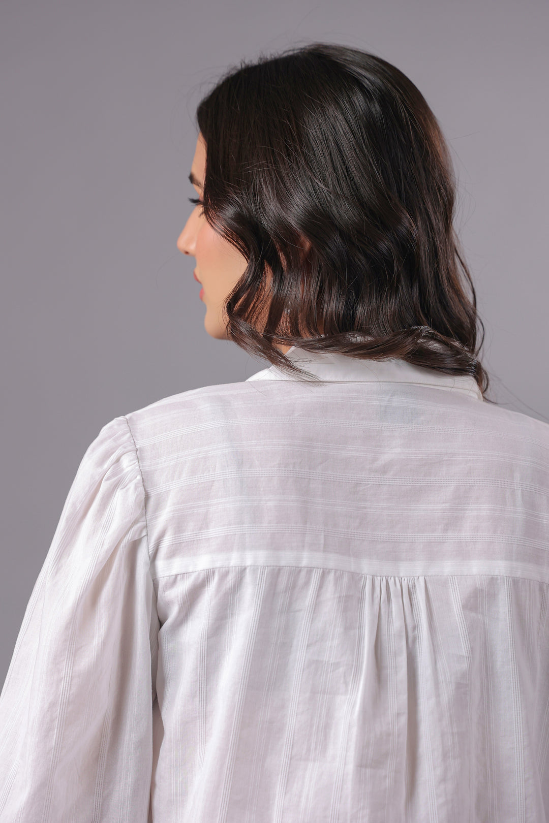 White Cotton Dobby Shirt