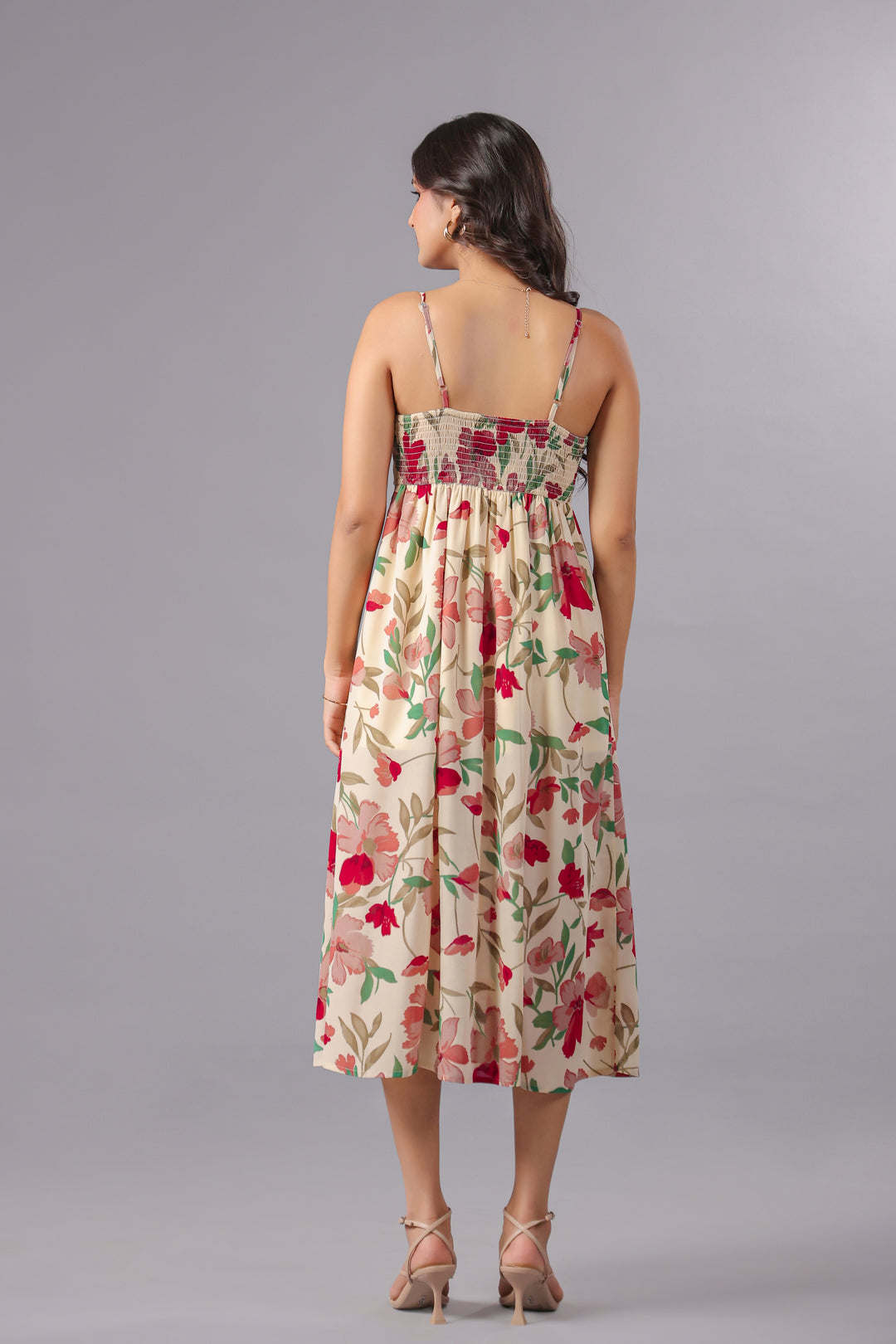 Floral Print Georgette Midi Dress