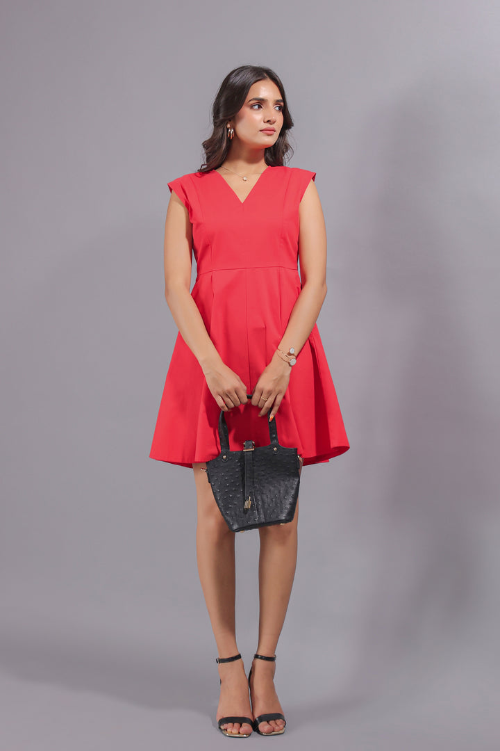 Coral red mini Dress
