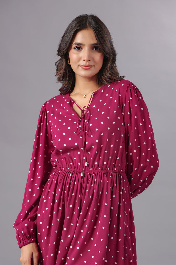 Plum Polka Dot Playsuit