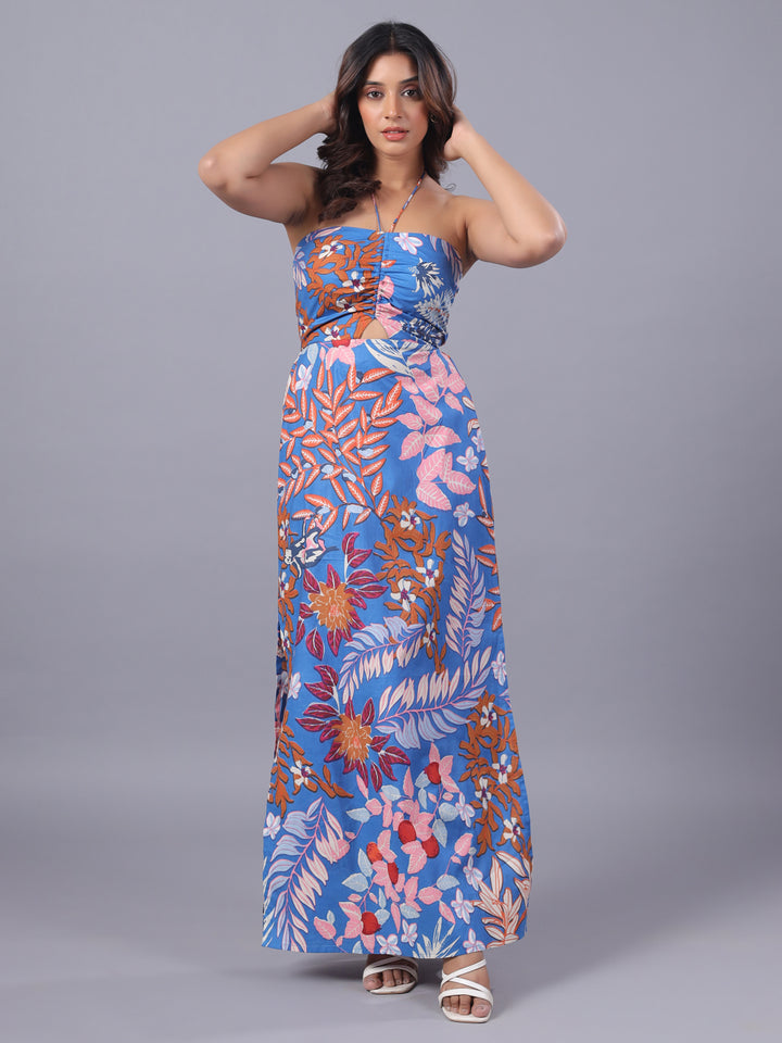 Blue Maxi Dress For Women front view