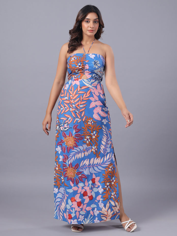 Blue Maxi Dress For Women style view 