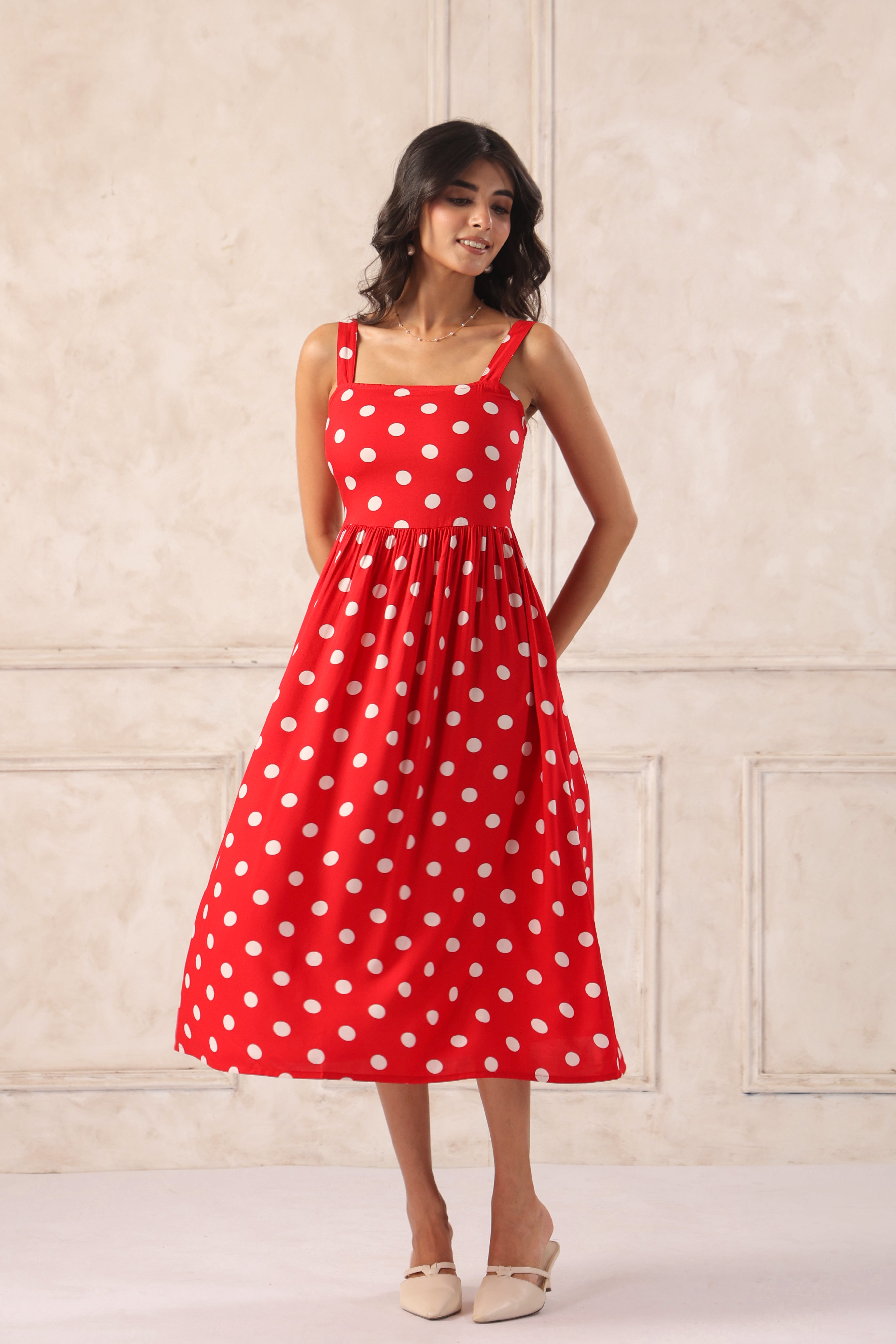 red polka dot dress womens Midi for Women Velora Maxi Dress - Insulated Natural Waisted Color:Electric/Blue
