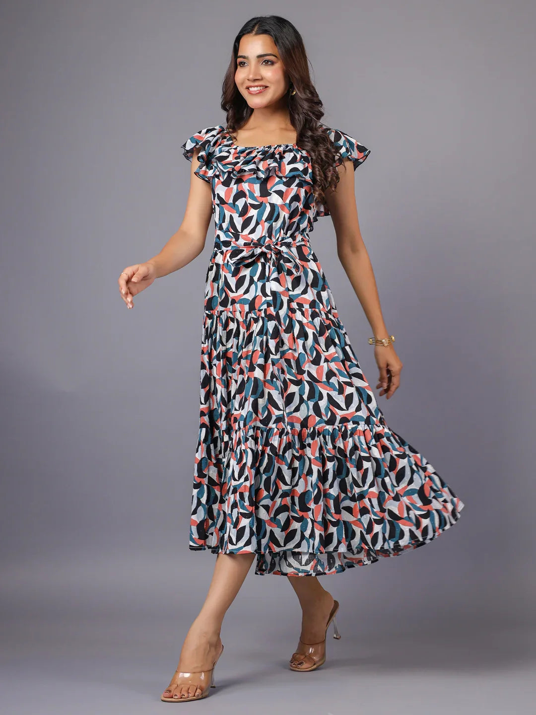tulle midi bridesmaid dress Backless A-Line Midi Bridesmaid Dress with Sweetheart Neck and Pleated  Design