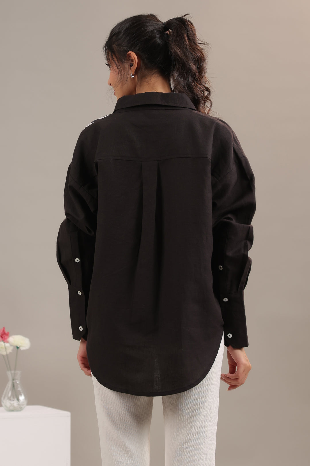 Relaxed Fit Animal Print Women's Shirt Back View