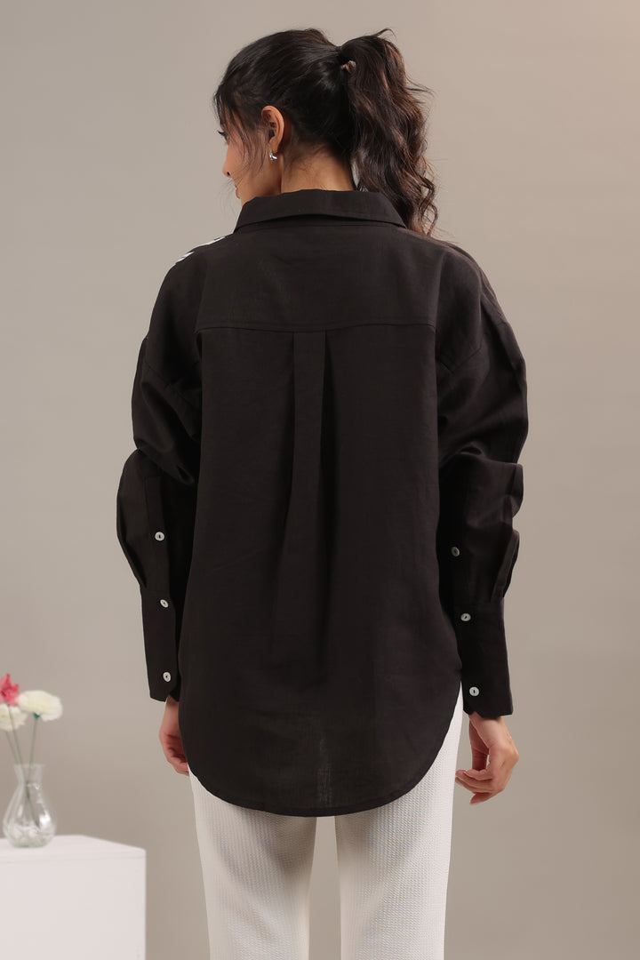 Relaxed Fit Animal Print Women's Shirt Back View