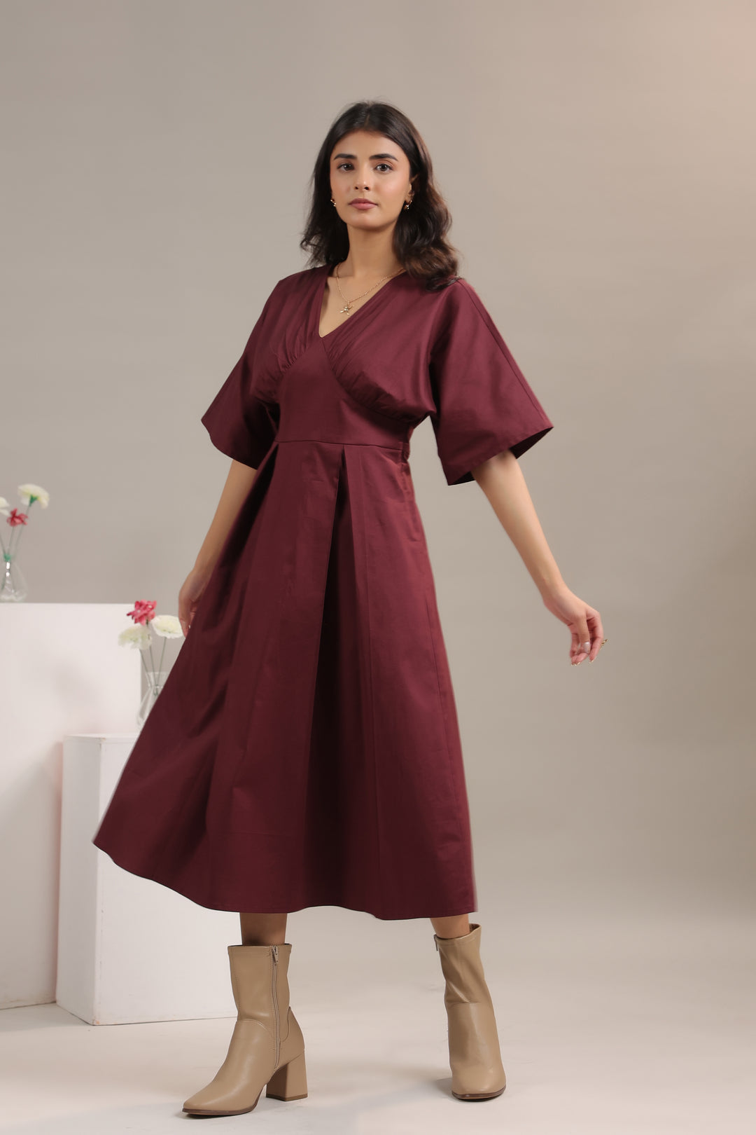 Buy Wine Colour Dresses for Women online in India