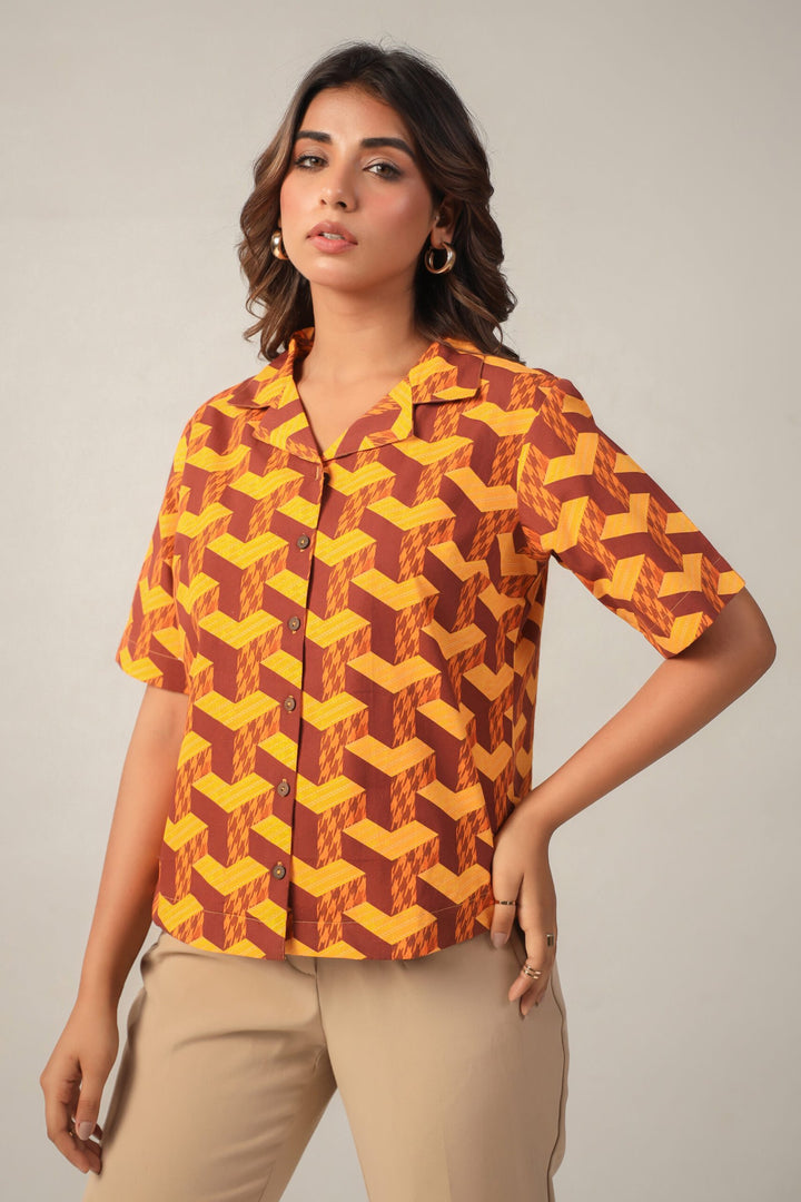 Yellow Mustard Cotton Poplin Shirt