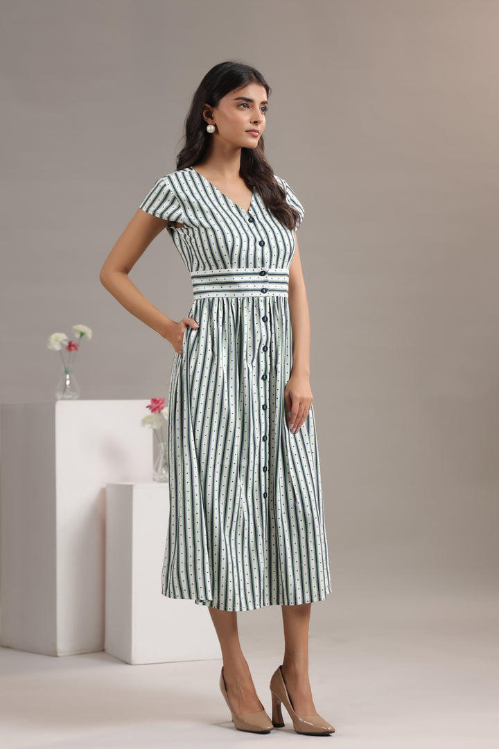 Striped Midi Dress side view