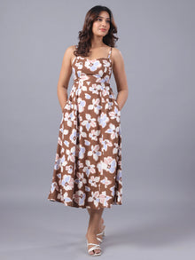 Viscose Floral Flare Midi Dress - June 9 Clothing