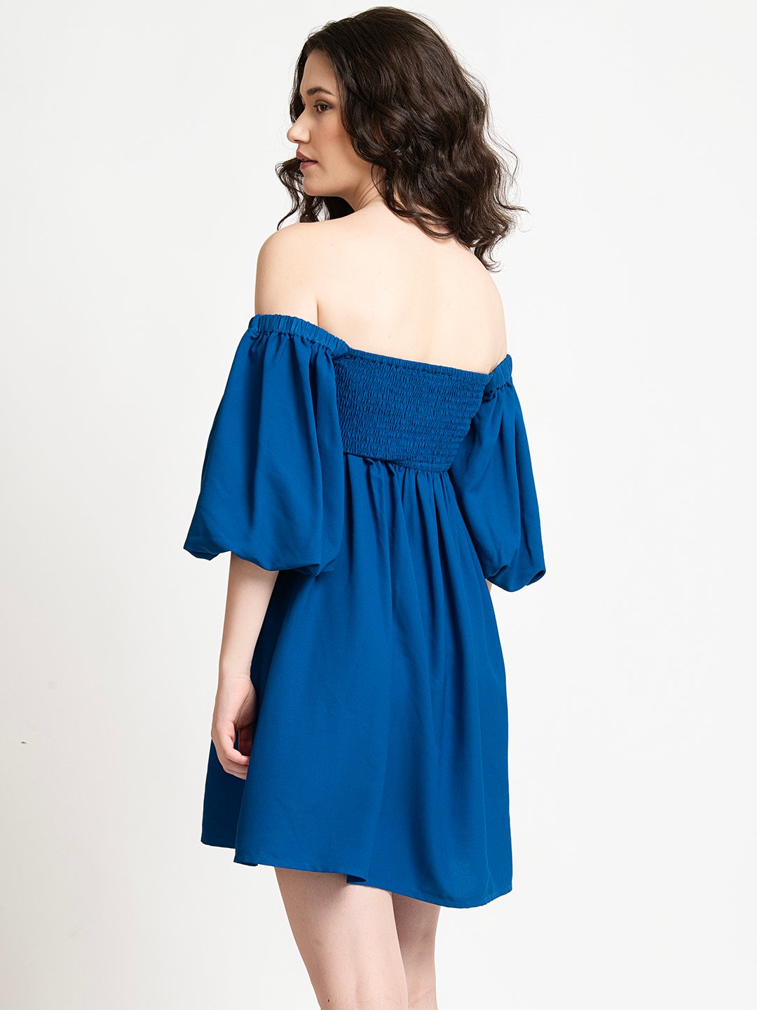 Blue off shoulder Mini Dress