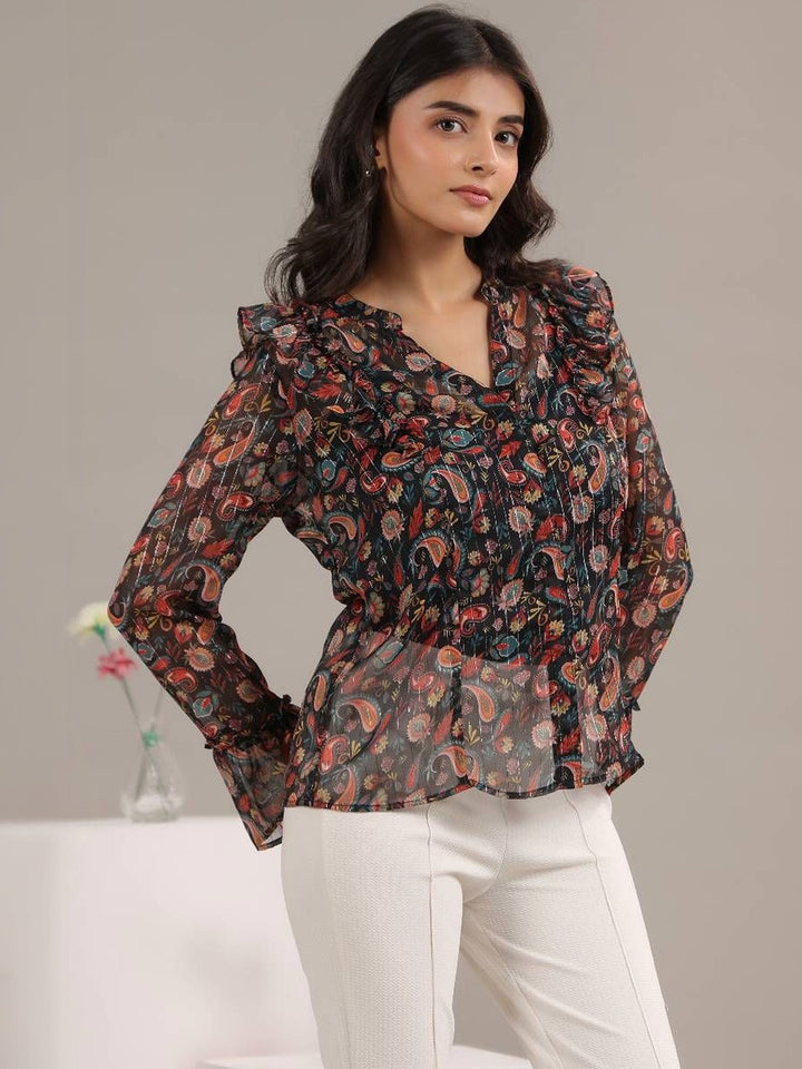 floral print shirt womens - left side view