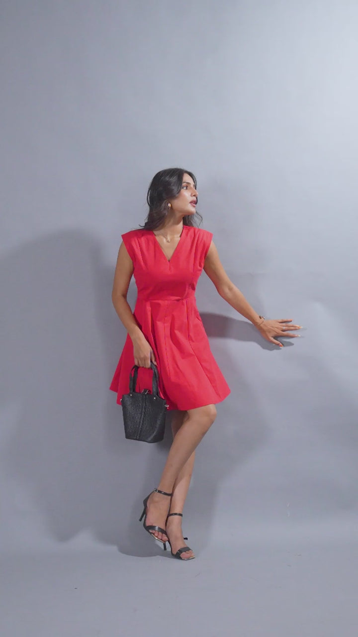 Coral red mini Dress