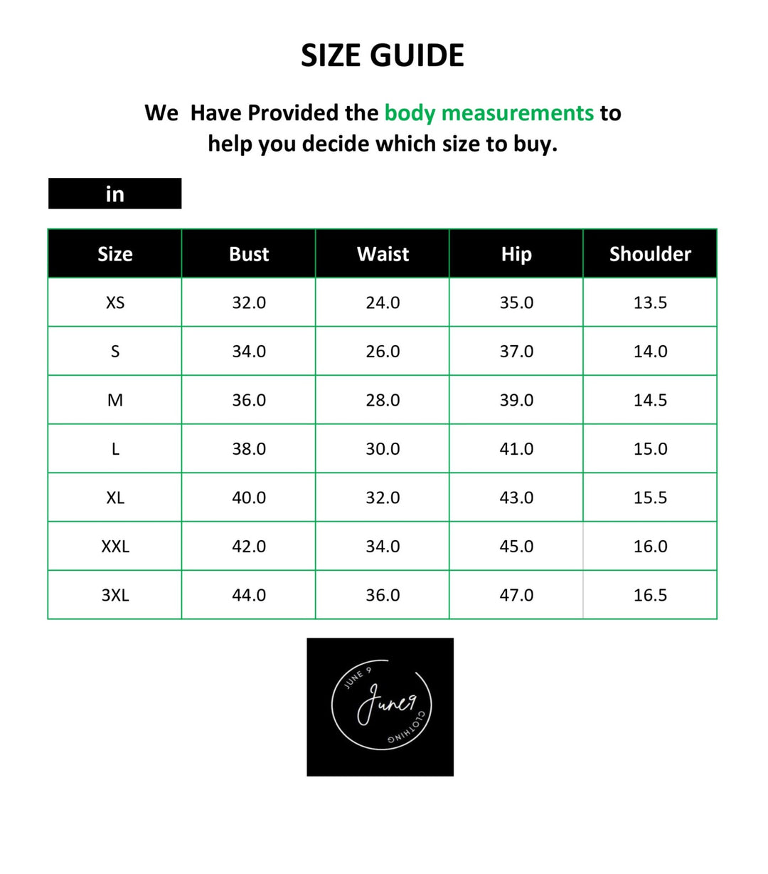 Size guide chart with body measurements for clothing, featuring the brand 'Jenner & Jensen'.